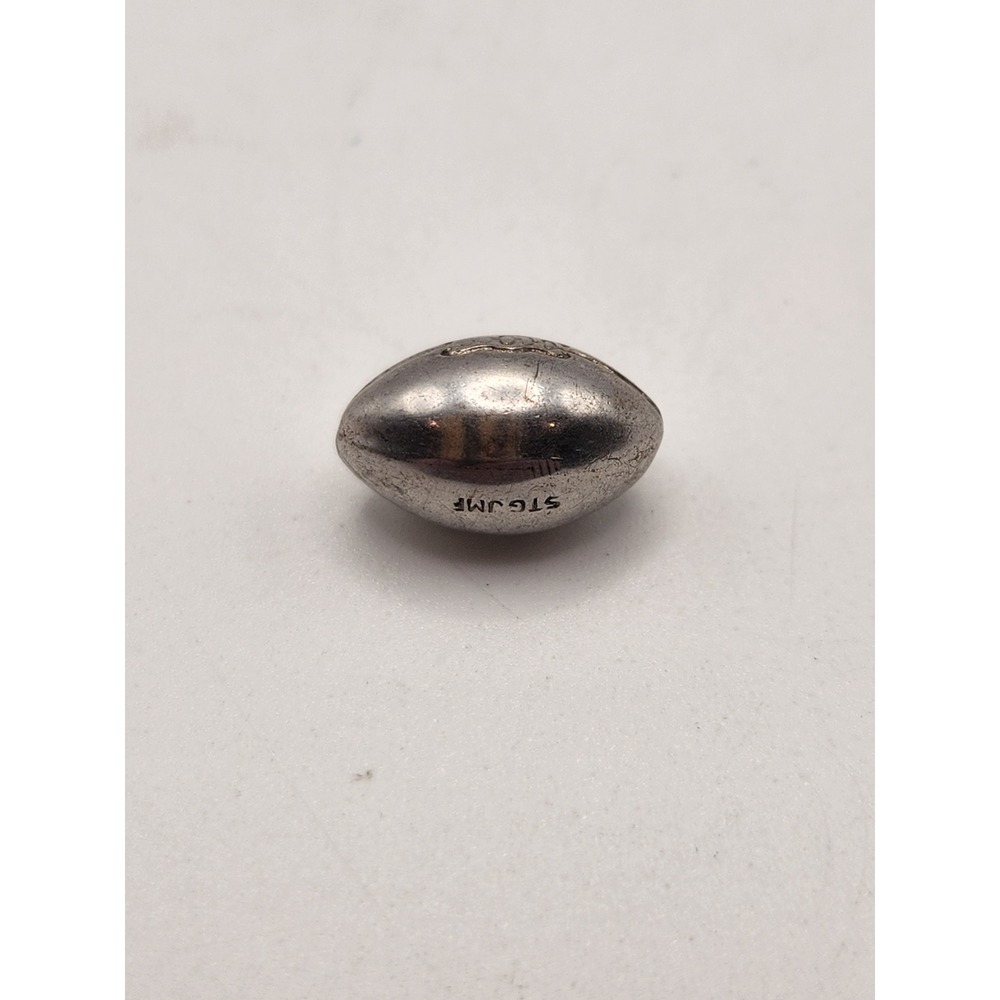 Vintage JMF Sterling Silver Football‎ Charm Pendant STG 925 Sports Jewelry 0.5in